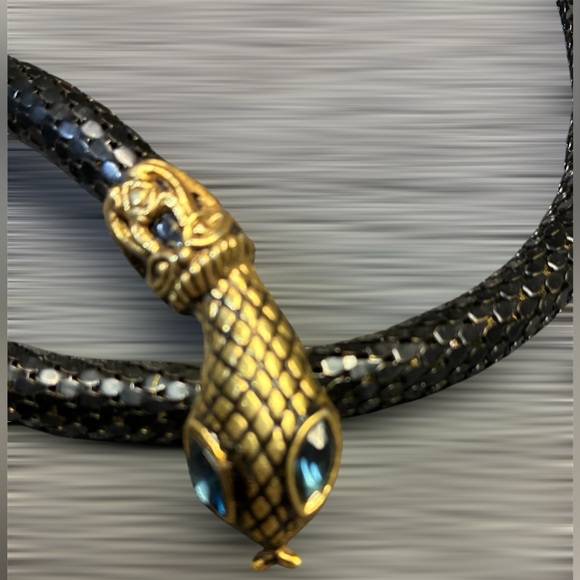 Vintage Snake Blue Eyes Necklace/Belt & Red Eyes Bracelet Set - UNIQUE RARE - Picture 3 of 4